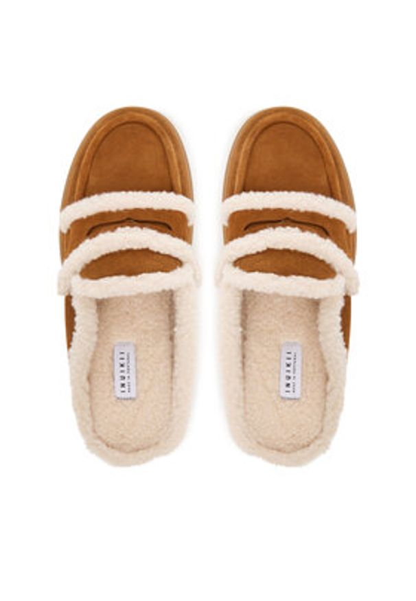 Inuikii Klapki Mule Wool 1004.017.0011 Brązowy. Kolor: brązowy. Materiał: skóra, zamsz