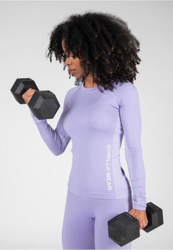 GORILLA WEAR - Selah Bezszwowe Długi rękaw ilac. Kolor: fioletowy. Sport: fitness