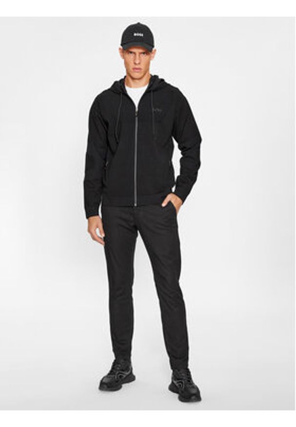 BOSS - Boss Bluza Tasomo 50498535 Czarny Regular Fit. Kolor: czarny. Materiał: syntetyk, wiskoza