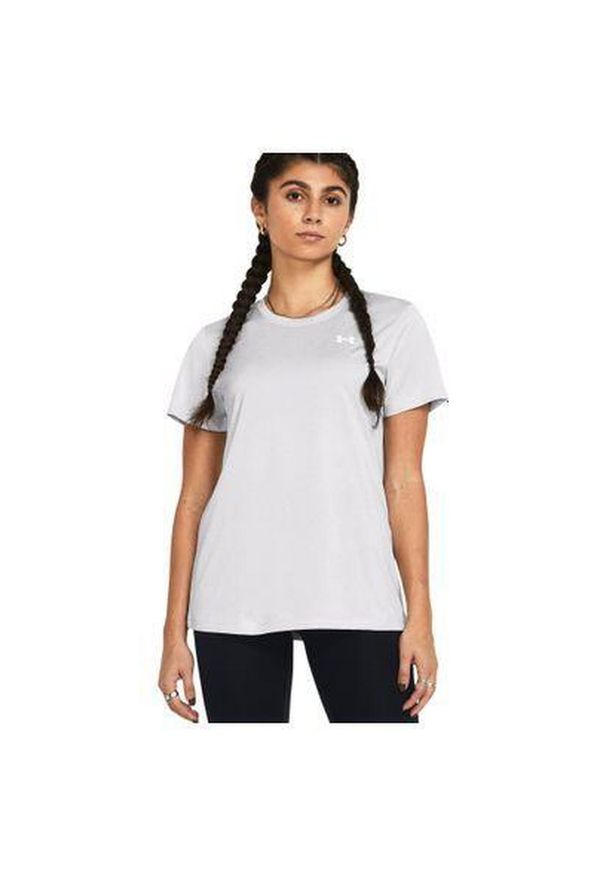 Under Armour - Koszulka fitness damska UNDER ARMOUR 1384230 z krótkim rękawem. Kolor: szary. Długość rękawa: krótki rękaw. Długość: krótkie. Sport: fitness