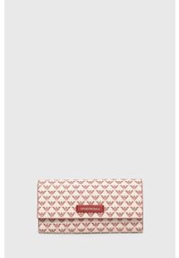 Emporio Armani portfel damski kolor czerwony. Kolor: czerwony. Materiał: materiał #1