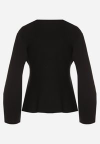 Born2be - Czarny Kardigan z Wiskozą i Wiązaniem w Pasie Tusvela. Okazja: na co dzień. Kolor: czarny. Materiał: wiskoza. Styl: casual #2