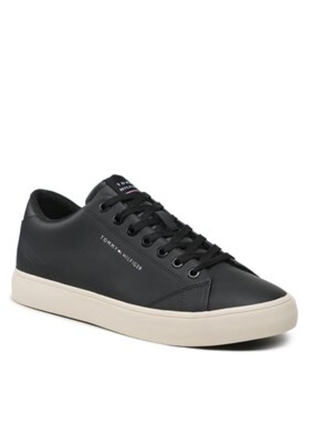 TOMMY HILFIGER - Tommy Hilfiger Sneakersy Th Hi Vulc Core Low Lth FM0FM04687 Czarny. Kolor: czarny. Materiał: skóra