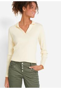 bonprix - Spodnie z bawełny ze stretchem z efektem kreszowania. Kolor: zielony. Materiał: bawełna #2