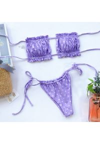 Intica - Bikini bandeau z regulowanymi ramiączkami na lato Jozien. Kolor: fioletowy. Materiał: materiał #1
