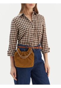 Tory Burch Torebka Fleming Suede Mini Hobo Bag 166066 Brązowy. Kolor: brązowy. Materiał: skórzane, zamszowe #1