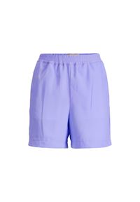 Szorty damskie JJXX Jxpoppy. Kolor: fioletowy. Materiał: tkanina. Długość: krótkie. Wzór: gładki, aplikacja #1