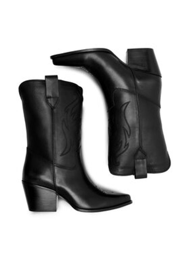 Badura Kowbojki 222FW92 Czarny. Kolor: czarny. Materiał: skóra