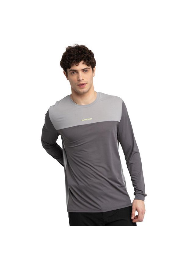 SIROKO - Męska koszulka rowerowa MTB z długim rękawem Kolarstwo Siroko MTB Endo Gray. Kolor: szary. Materiał: tkanina, materiał. Długość rękawa: długi rękaw. Długość: długie. Sezon: lato. Sport: kolarstwo