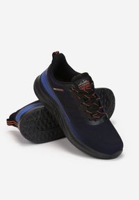 Born2be - Czarno-Niebieskie Buty Sportowe Euphima. Kolor: czarny. Materiał: materiał. Szerokość cholewki: normalna