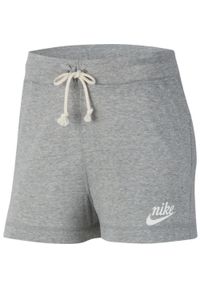 Damskie szorty Nike Gym Vintage — szaro-niebieskie. Kolor: niebieski. Materiał: bawełna. Sport: turystyka piesza #1