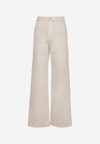 Renee - Beżowe Jeansy Szerokie Phririope. Okazja: na co dzień. Stan: podwyższony. Kolor: beżowy. Długość: krótkie. Wzór: aplikacja. Styl: casual, elegancki #7