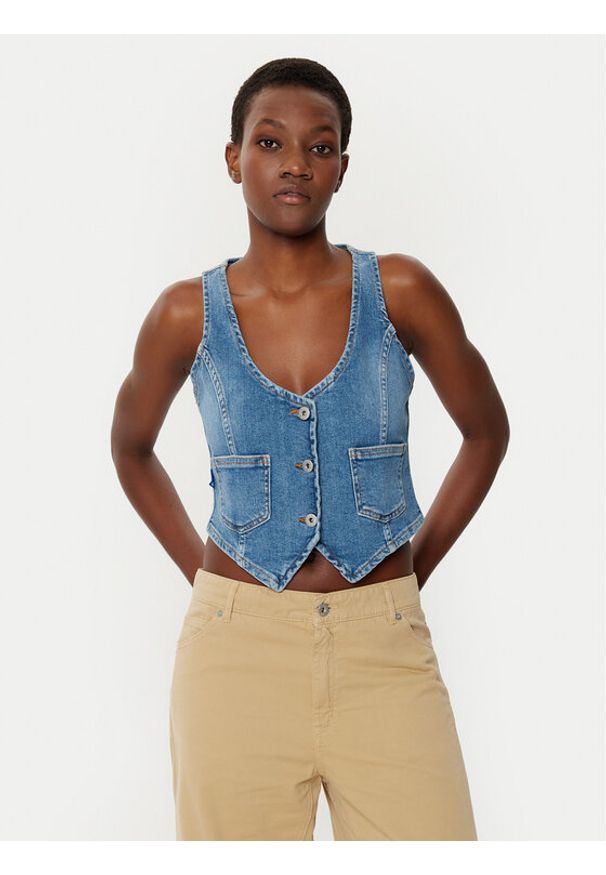 Hugo - HUGO Kamizelka Gardenia_B 50531700 Niebieski Slim Fit. Kolor: niebieski. Materiał: bawełna, jeans