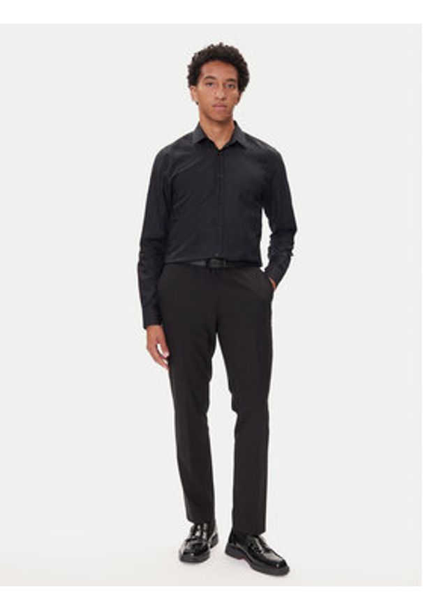 Hugo - HUGO Koszula Elisha02 50544981 Czarny Slim Fit. Kolor: czarny. Materiał: syntetyk