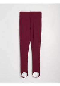 Sinsay - Legginsy z gumką pod stopą - czerwony. Kolor: czerwony