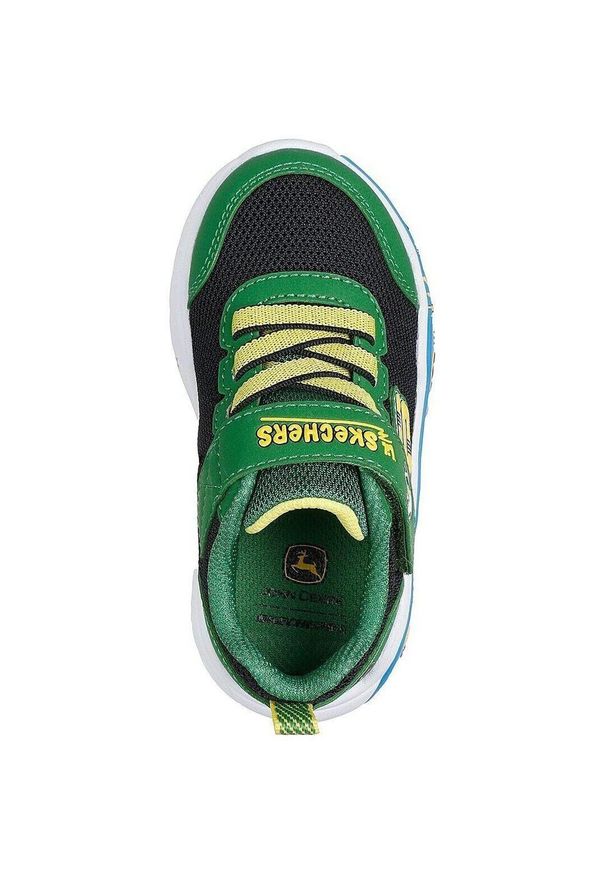 skechers - Adidasy Skechers Play Scene-barn-squa, Dzieci. Kolor: zielony. Materiał: materiał