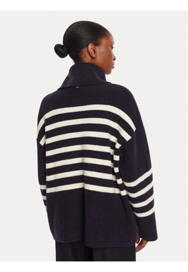 LOLA CASADEMUNT Golf LF2511026 Granatowy Loose Fit. Typ kołnierza: golf. Kolor: niebieski. Materiał: syntetyk