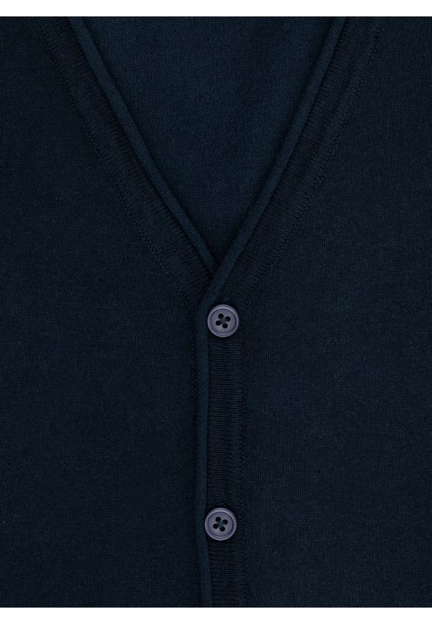 PAKO LORENTE – Granatowy kardigan męski P24SF-2X-004-G-0 - Pako Lorente. Kolor: niebieski. Materiał: dzianina. Styl: klasyczny