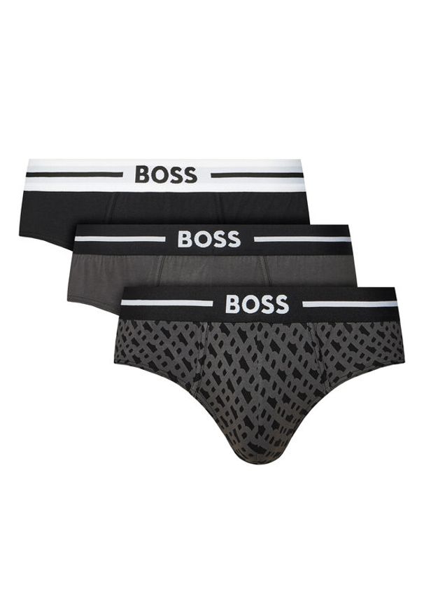BOSS Komplet 3 par slipów 50531706 Szary. Kolor: szary. Materiał: bawełna