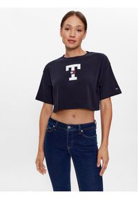 Tommy Jeans T-Shirt DW0DW16167 Granatowy Oversize. Kolor: niebieski. Materiał: bawełna #1