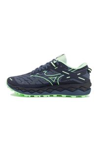 Buty do biegania męskie Mizuno Wave Mujin 10. Kolor: niebieski. Materiał: syntetyk, materiał. Szerokość cholewki: normalna. Model: Mizuno Wave. Sport: bieganie