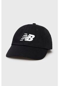 New Balance czapka bawełniana kolor czarny z nadrukiem. Kolor: czarny. Materiał: bawełna. Wzór: nadruk