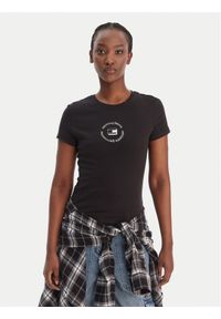 Tommy Jeans T-Shirt DW0DW22273 Czarny Slim Fit. Kolor: czarny. Materiał: bawełna #1