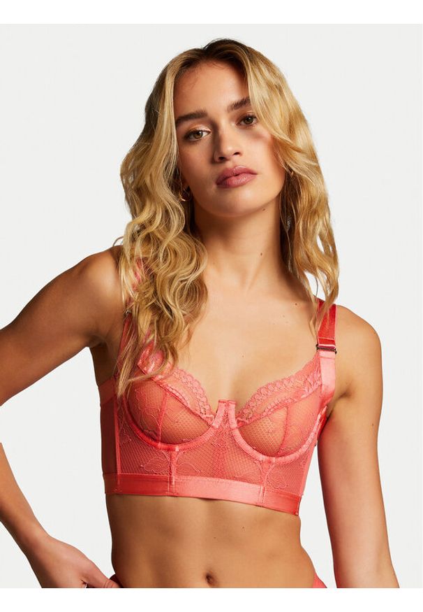 Hunkemöller Biustonosz z fiszbiną Hana 204675 Różowy. Kolor: różowy. Materiał: syntetyk