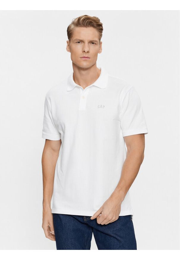 GAP - Gap Polo 586306-05 Biały Regular Fit. Typ kołnierza: polo. Kolor: biały. Materiał: bawełna