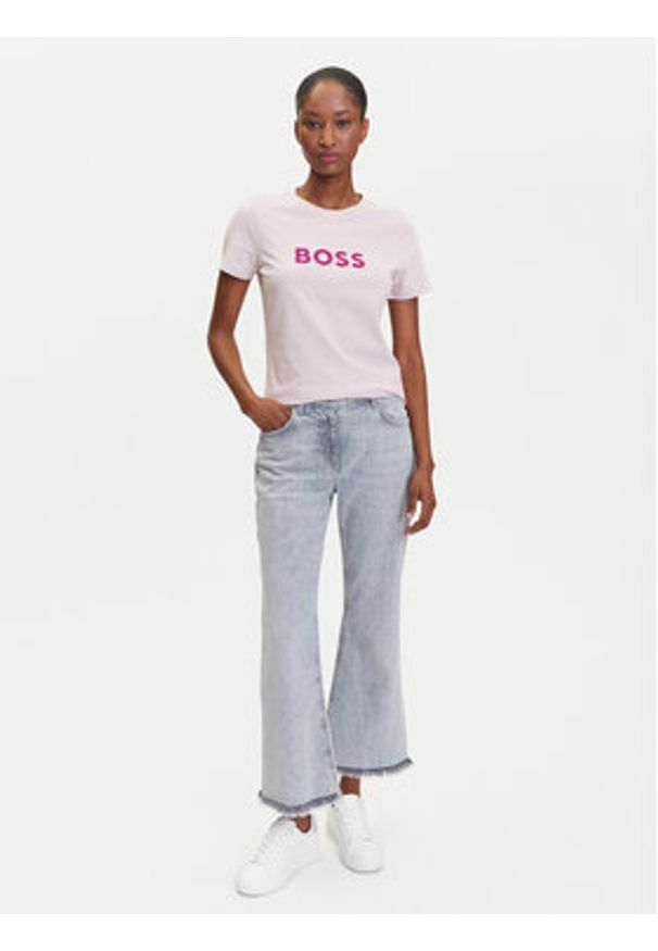 BOSS T-Shirt C_Elogo_5 50501139 Różowy Regular Fit. Kolor: różowy. Materiał: bawełna
