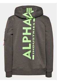 Alpha Industries Bluza Back Print 178318 Szary Regular Fit. Kolor: szary. Materiał: bawełna. Wzór: nadruk #2