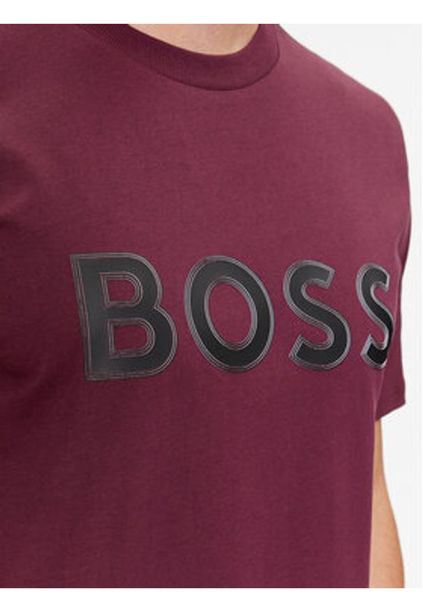 BOSS T-Shirt Tee 1 50506344 Bordowy Regular Fit. Kolor: czerwony. Materiał: bawełna
