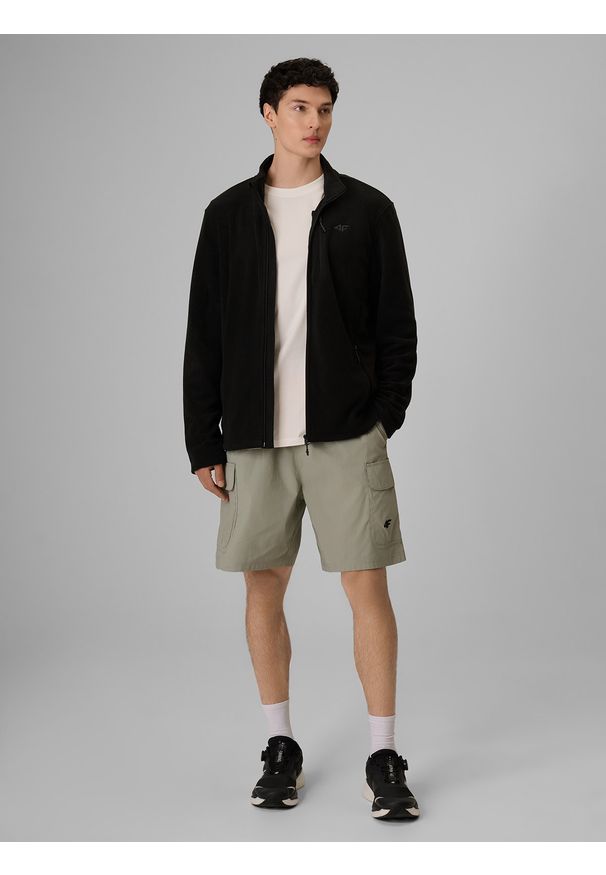 4f - 4F Polar regular ze stójką męski - czarny M. Typ kołnierza: kołnierzyk stójkowy. Kolor: czarny. Materiał: polar