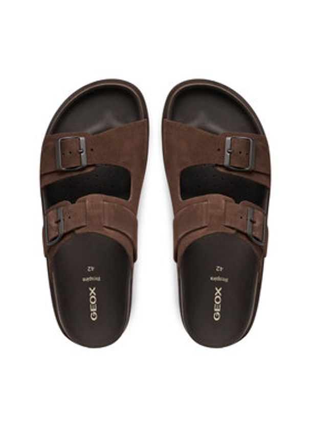 Geox Klapki U Parnaiba U651KA 00022 C6006 Brązowy. Kolor: brązowy. Materiał: skóra, zamsz