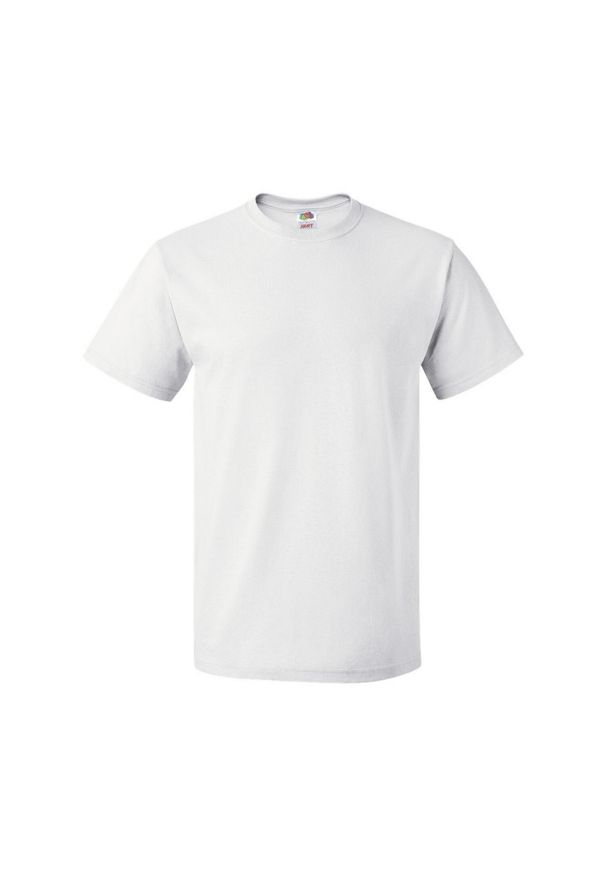 FRUIT OF THE LOOM - Ciężka Bawełniana Koszulka Unisex Dla Dorosłych. Kolor: biały. Materiał: bawełna