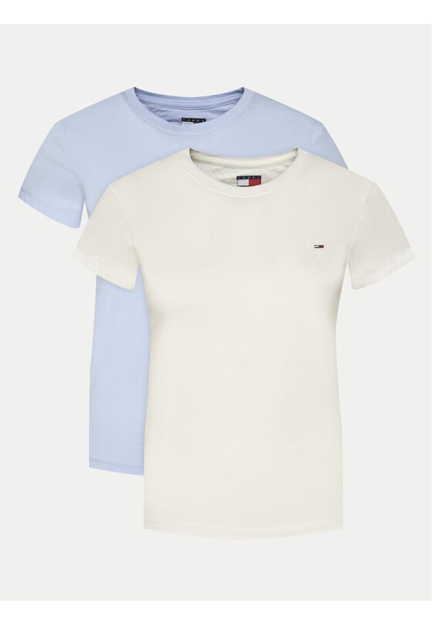 Tommy Jeans Komplet 2 t-shirtów DW0DW21366 Kolorowy Slim Fit. Materiał: bawełna. Wzór: kolorowy