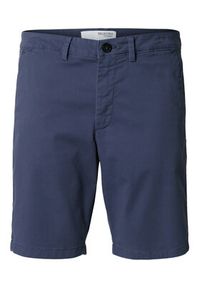 Selected Homme Szorty materiałowe Miles 16092329 Granatowy Slim Fit. Kolor: niebieski. Materiał: bawełna