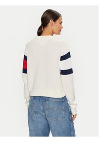 Tommy Jeans Sweter Center Flag DW0DW19335 Écru Regular Fit. Materiał: bawełna #3