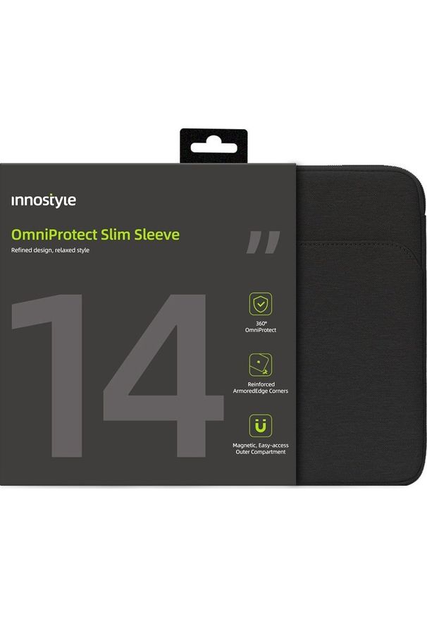 Etui Innostyle INNOSTYLE TORBA NA LAPTOPA 14" WODOODPORNA ETUI OMNIPROTECT SLIM CZARNA. Kolor: czarny