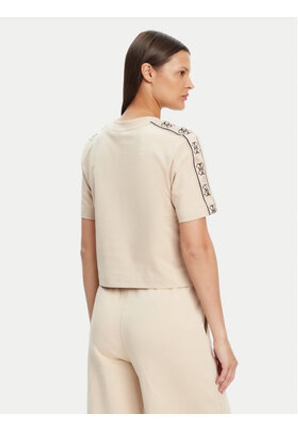 Guess T-Shirt V3RI08 I3Z14 Beżowy Regular Fit. Kolor: beżowy. Materiał: bawełna