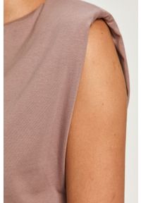Vero Moda - T-shirt. Okazja: na co dzień. Kolor: fioletowy. Materiał: bawełna, dzianina. Wzór: gładki. Styl: casual #4