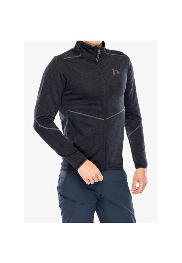 Bluza bez kaptura męska Hannah Damar. Typ kołnierza: bez kaptura. Kolor: czarny. Styl: sportowy. Sport: turystyka piesza