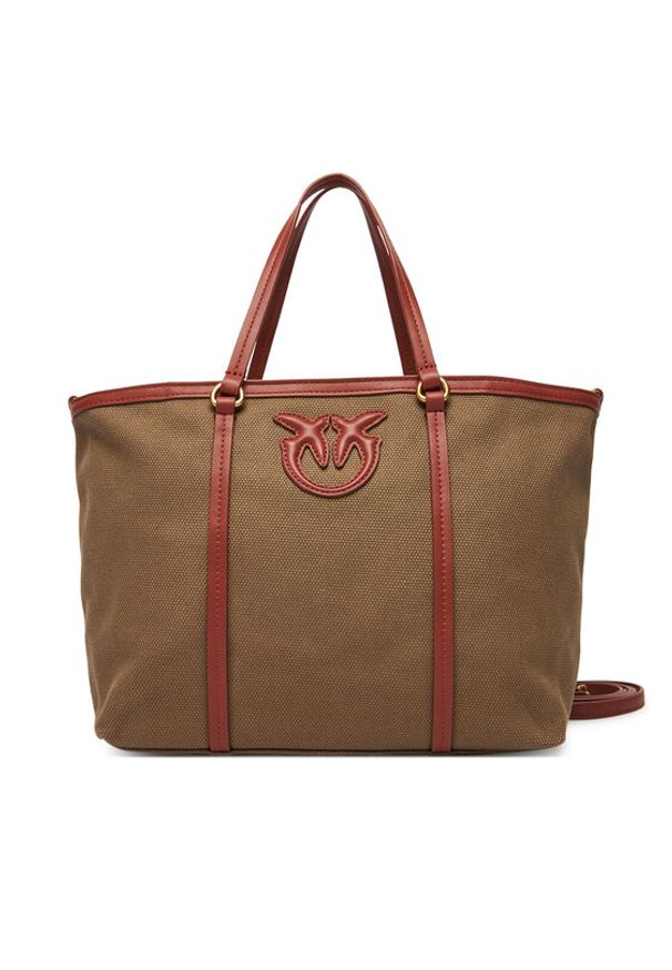 Pinko - PINKO Torebka Miranda Shopper Classic PE 25 PLTT 104714 A2G2 Khaki. Kolor: brązowy