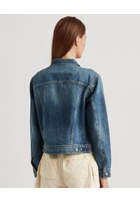 Lauren Ralph Lauren - LAUREN BY RALPH LAUREN - Jeansowa kurtka z kieszeniami. Kolor: niebieski. Materiał: jeans. Długość rękawa: długi rękaw. Długość: długie #4