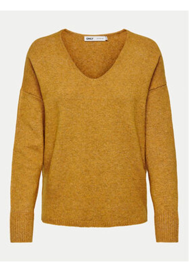 only - ONLY Sweter Rica 15224360 Pomarańczowy Regular Fit. Kolor: pomarańczowy. Materiał: syntetyk
