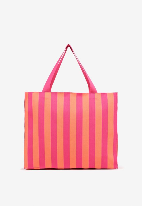 Renee - Pomarańczowa Torebka w Typie Shopper w Pasy Saliviella. Kolor: pomarańczowy. Styl: casual