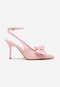 Renee - Różowe Sandały na Szpilce Vices z Dużą Kokardką Bez Pięty Velozia. Okazja: na studniówkę, na sylwestra, na ślub cywilny, na wesele, do pracy, na spotkanie biznesowe. Zapięcie: sprzączka. Kolor: różowy. Obcas: na szpilce. Styl: wizytowy, biznesowy, elegancki #6