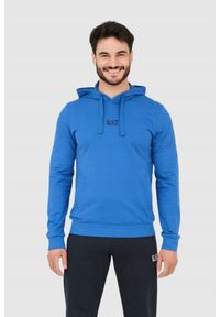 EA7 Emporio Armani - EA7 Dres męski z bluzą z kapturem, Rozmiar S. Kolor: niebieski. Materiał: dresówka