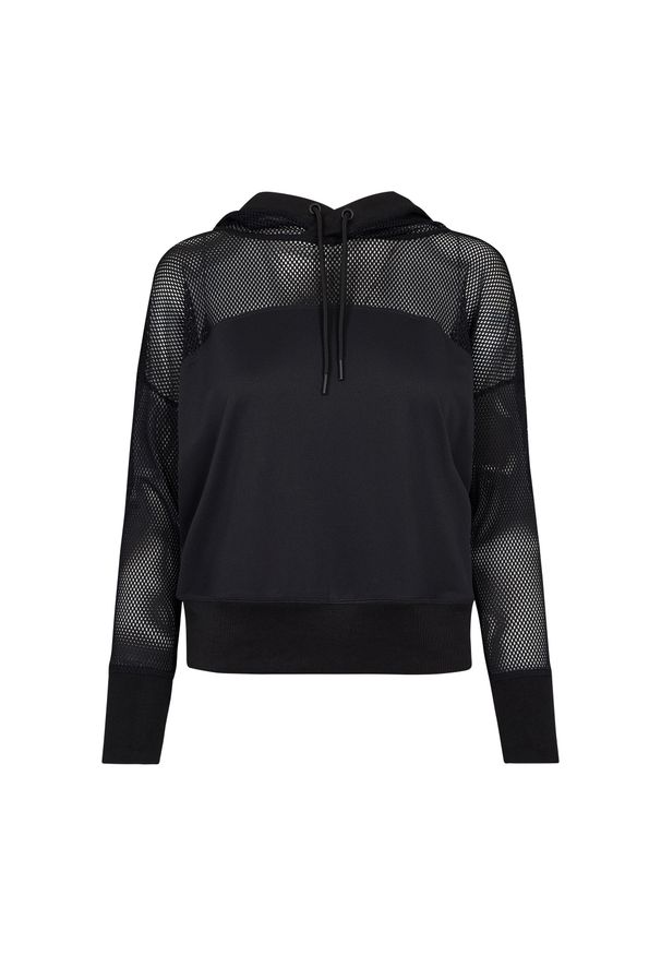 Urban Classics - Damska bluza z kapturem Urban Classic Mesh. Typ kołnierza: kaptur. Kolor: czarny. Materiał: mesh