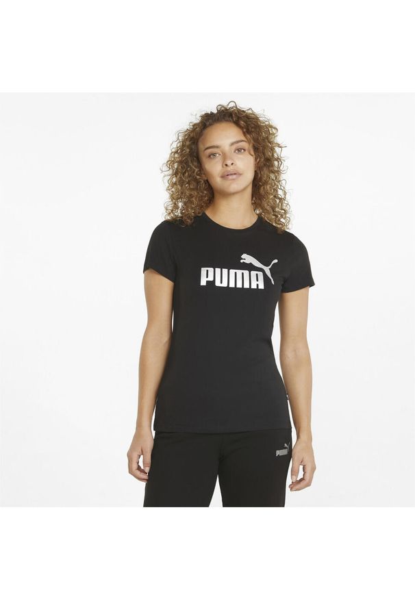Koszulka Kobieta Puma Essentials+ Metallic czarny. Kolor: czarny
